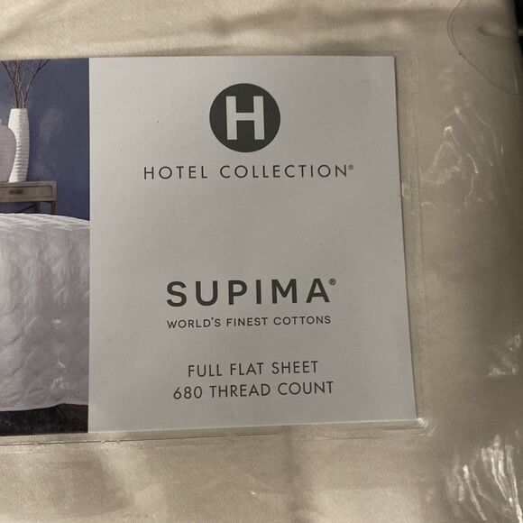 Hotel Collection 100% Supima Cotton 680 Thread Count Flat Sheet, Color:. Beige - Picture 3 of 3
